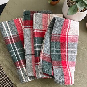 Plaid Cotton Xmas napkins 4 pc set hearth and hand